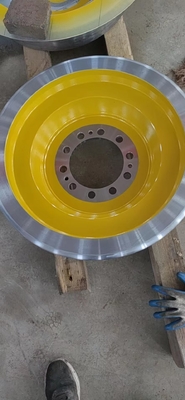 EN 10204 عجلات قطرها 640 مم لشاحنة السكك الحديدية باللون الأصفر